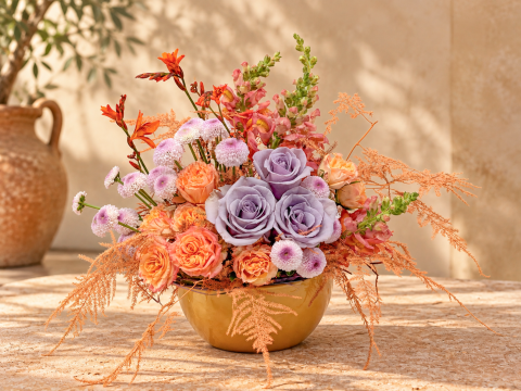 Aranjament floral - Peach Velvet